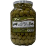O.S.A Olives Jumbo Green Glass 3KG