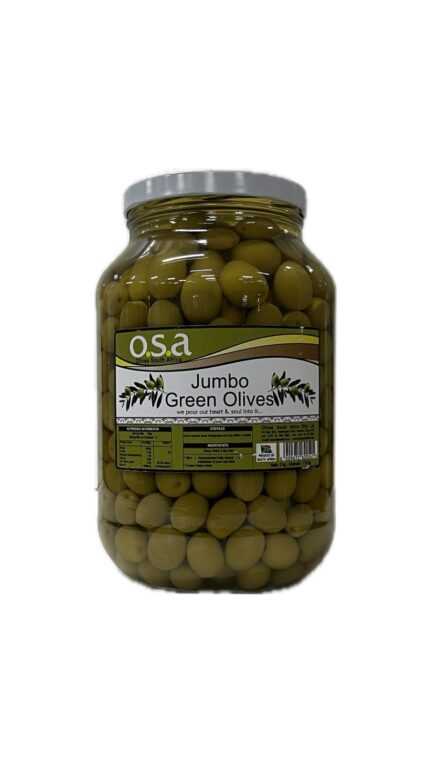 O.S.A Olives Jumbo Green Glass 3KG